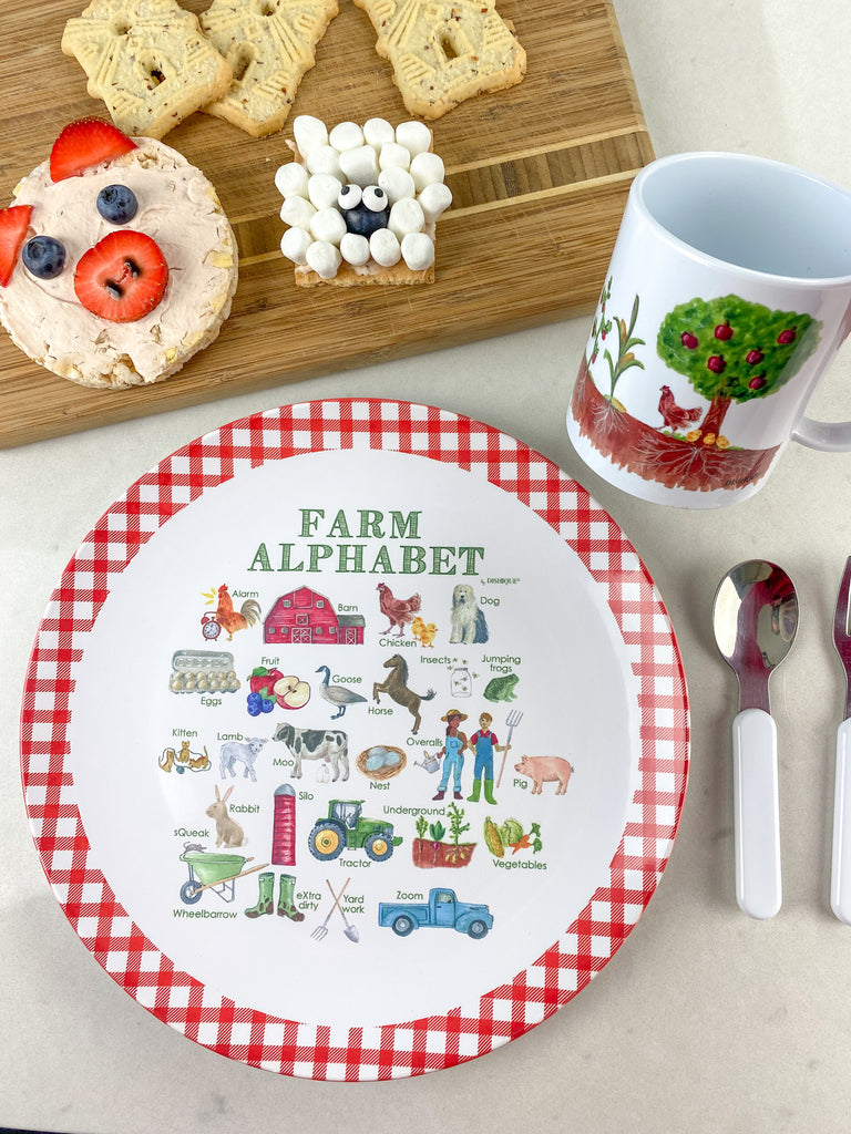 Farm Alphabet Plastic Plate